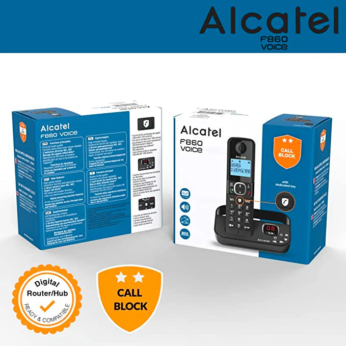 Alcatel F860 Voice Cordless Phone & Answer Machine, Single Handset - Image 2