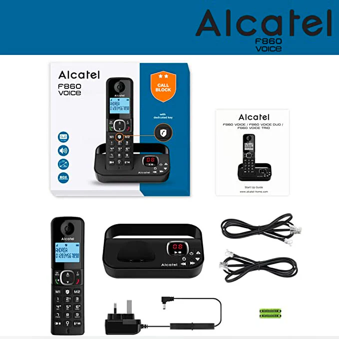 Alcatel F860 Voice Cordless Phone & Answer Machine, Single Handset - Image 3