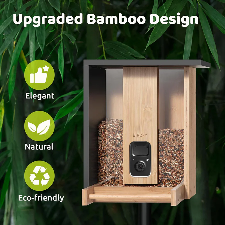 Birdfy Feeder Bamboo Mini Bird Feeder With Camera - Image 6