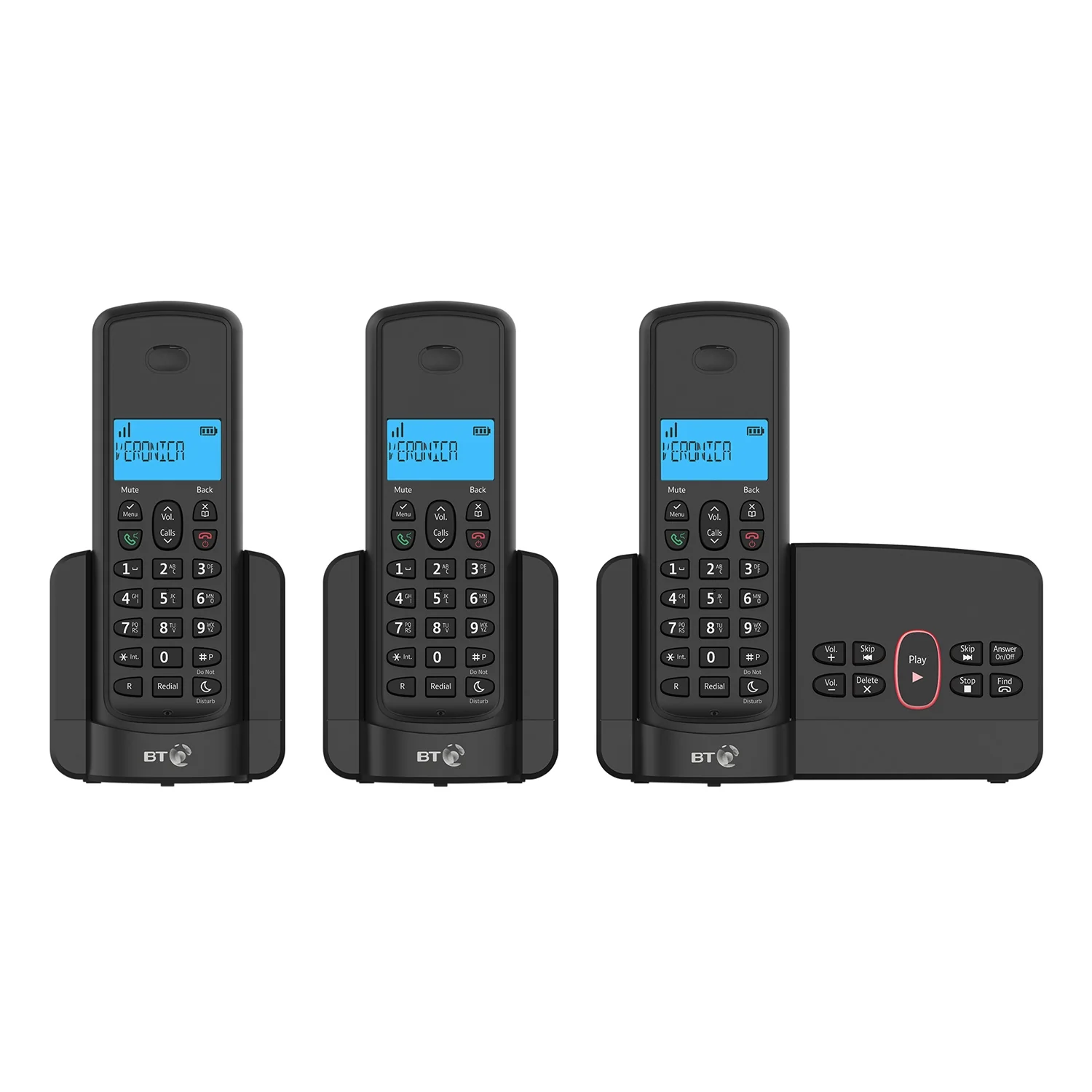 BT 3110 Cordless Phone Trio Handset with Answer Machine - Image 2
