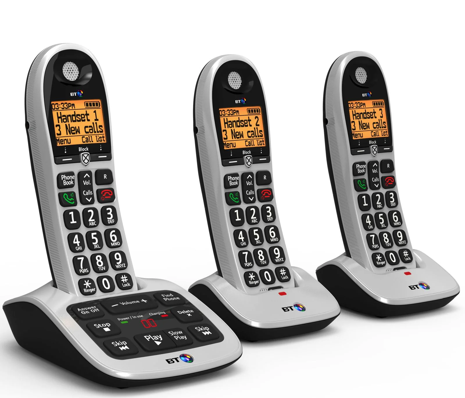 BT 4600 Cordless Phones, Trio Handset with Big Buttons - Image 3