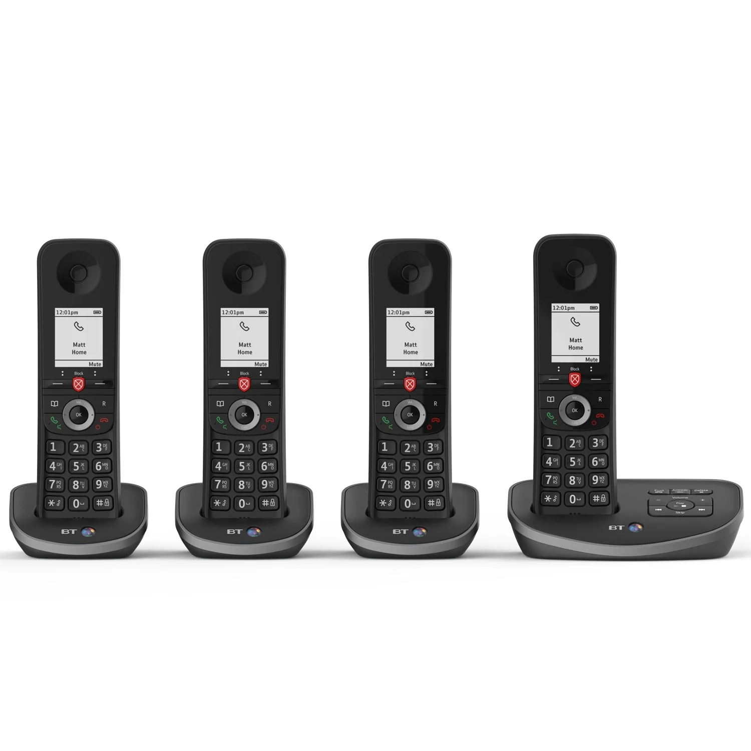 BT Advanced Cordless Phone with Answer Machine, Quad Handset - Image 2