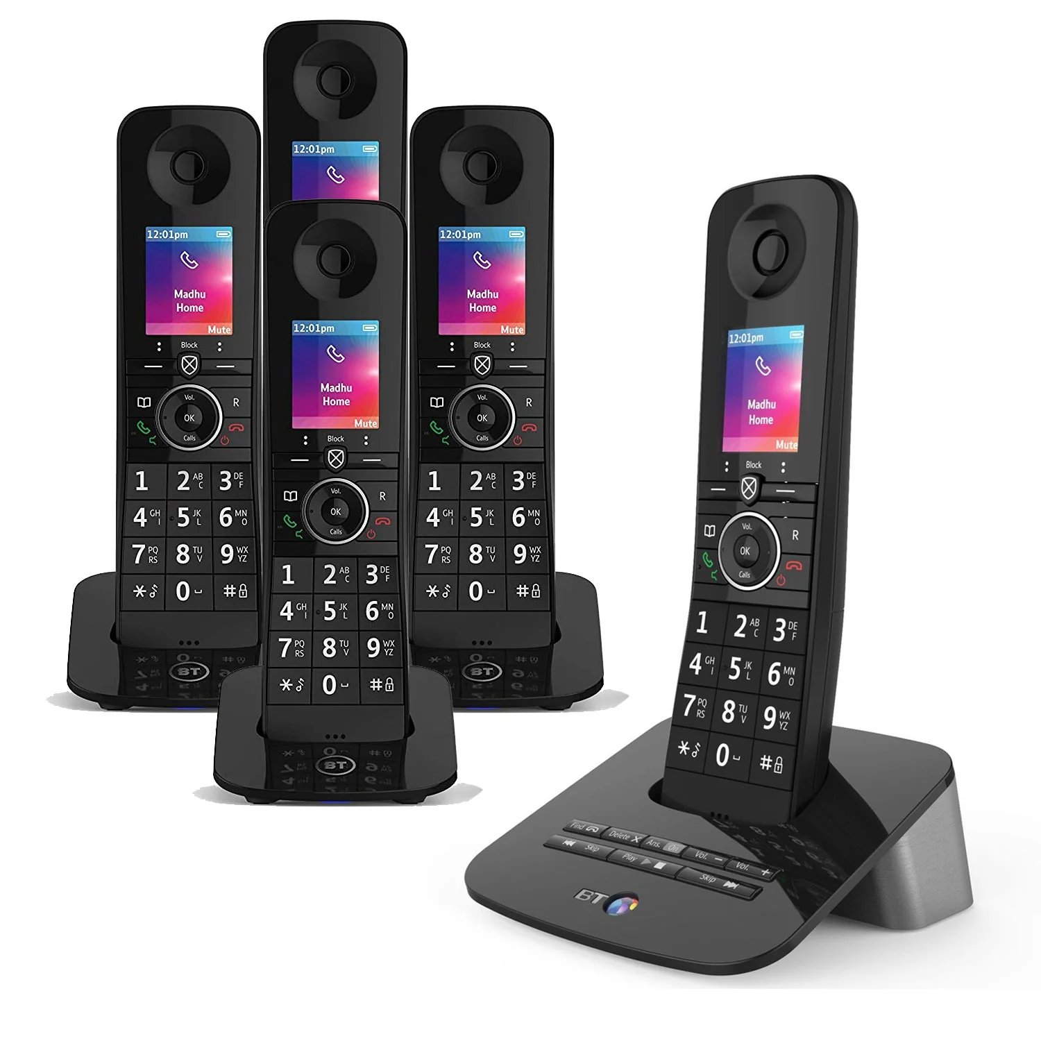 BT Premium Cordless Phone with Advanced Nuisance Call Blocker, Five Handsets