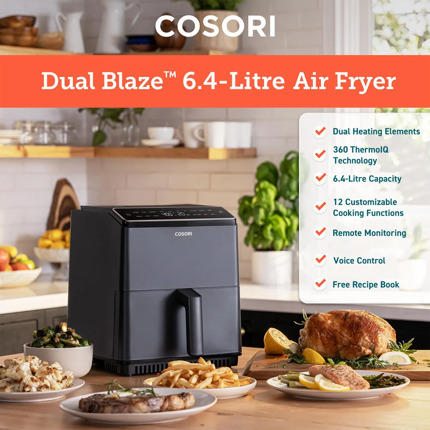 COSORI Dual Blaze 6.4 Litre Smart Air Fryer - Image 3