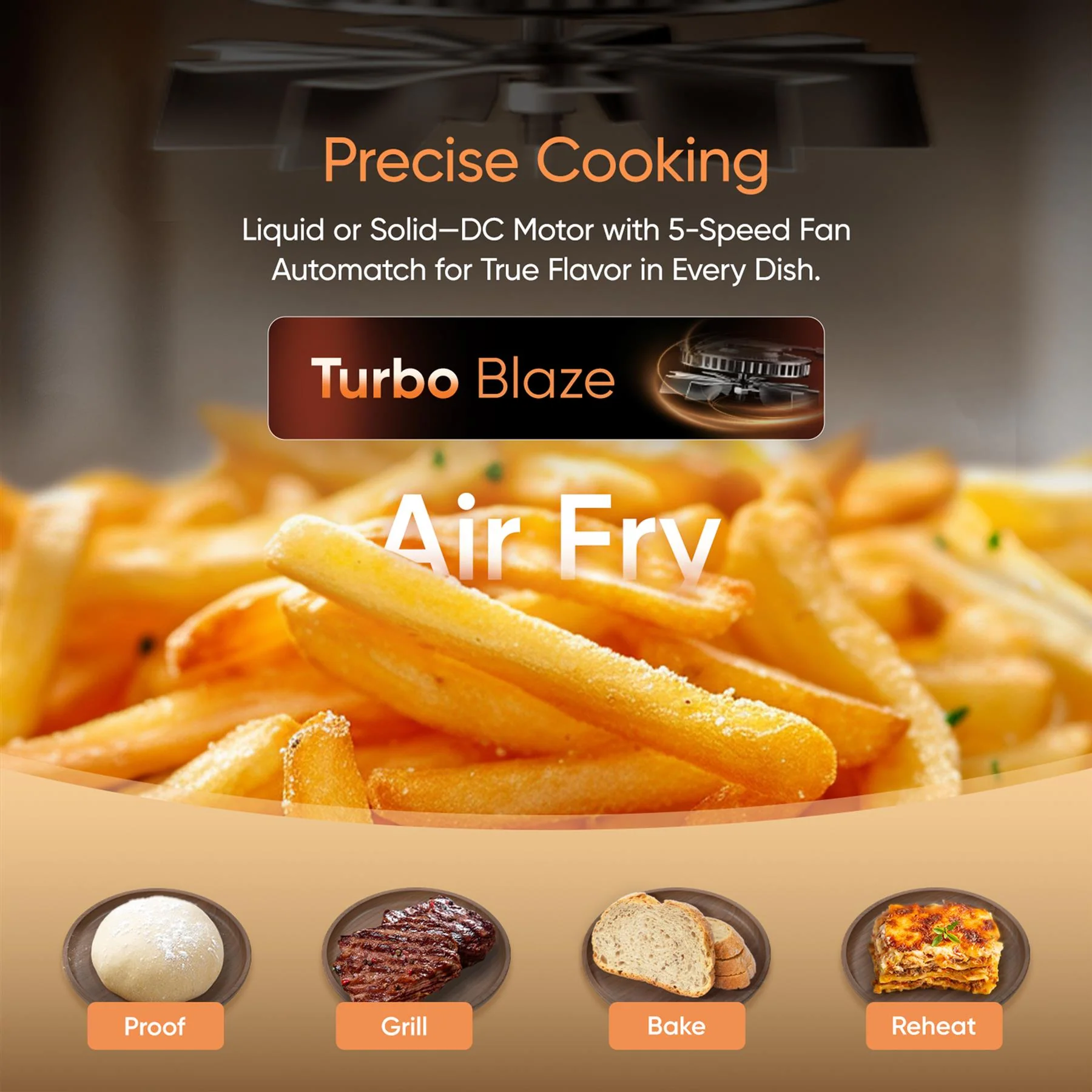 COSORI Turbo Tower 10.8L Air Fryer | Dual Basket, 7-in-1, Space Saving, 7 Settings - Image 9