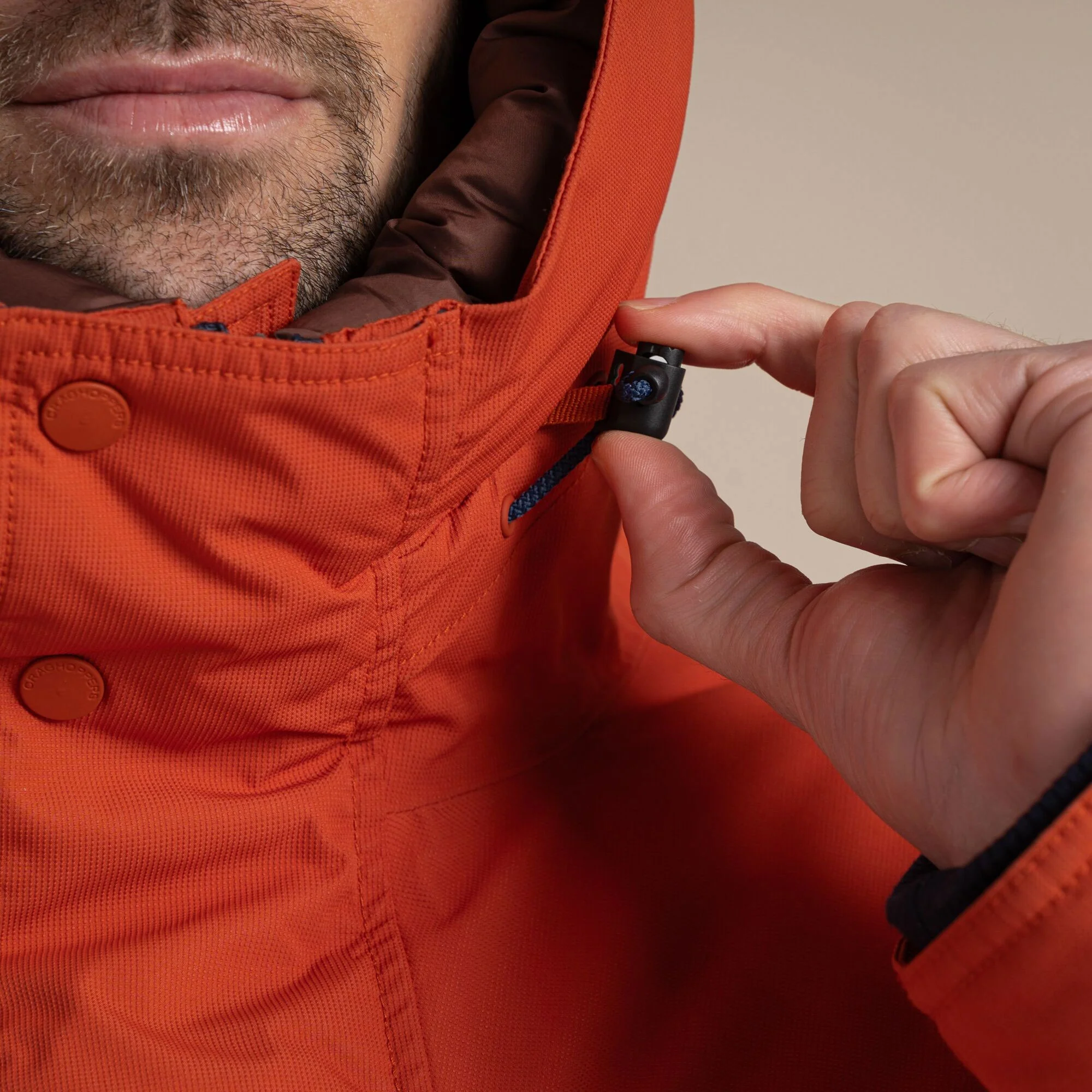Craghoppers Men's Breckon Waterproof Jacket | Carnelian Orange - Image 8