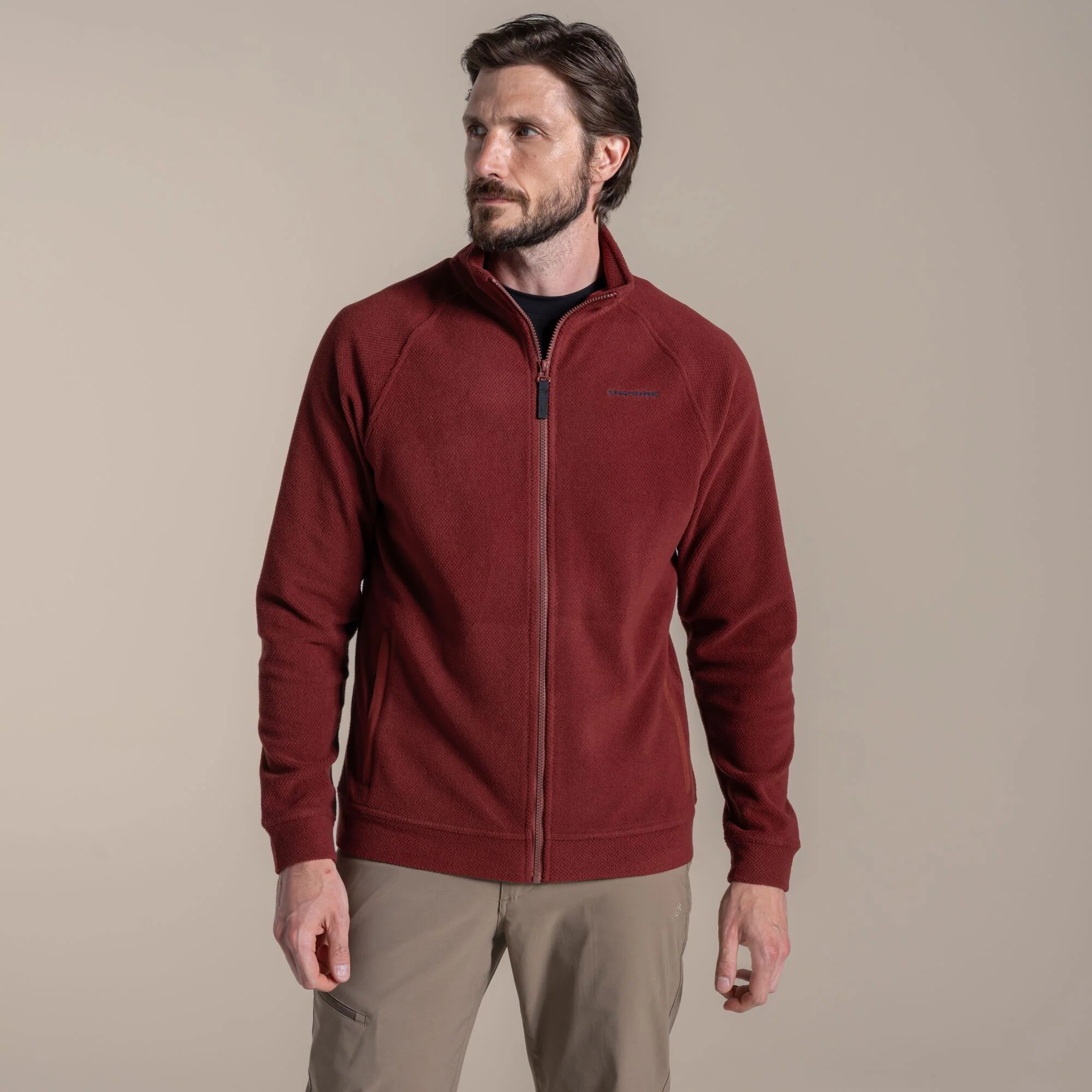 Craghoppers Men's Charlston Full Zip Fleece Jacket | Red Jasper
