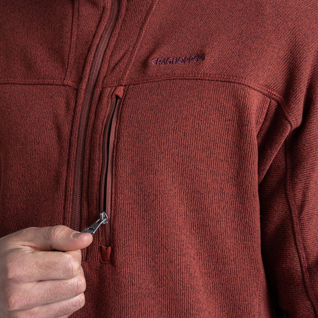 Craghoppers Men's Torney III Half Zip Fleece | Red Jasper - Image 5
