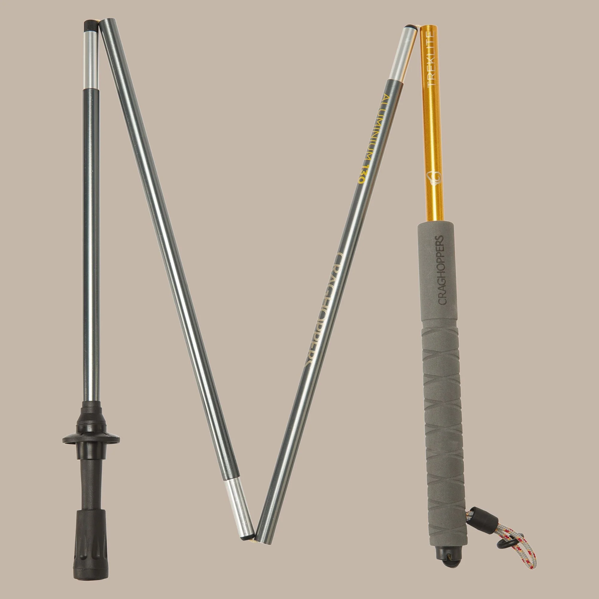 Craghoppers Treklite Compact Walking Poles | Anodised Yellow / Anodised Grey - S/M - Image 2