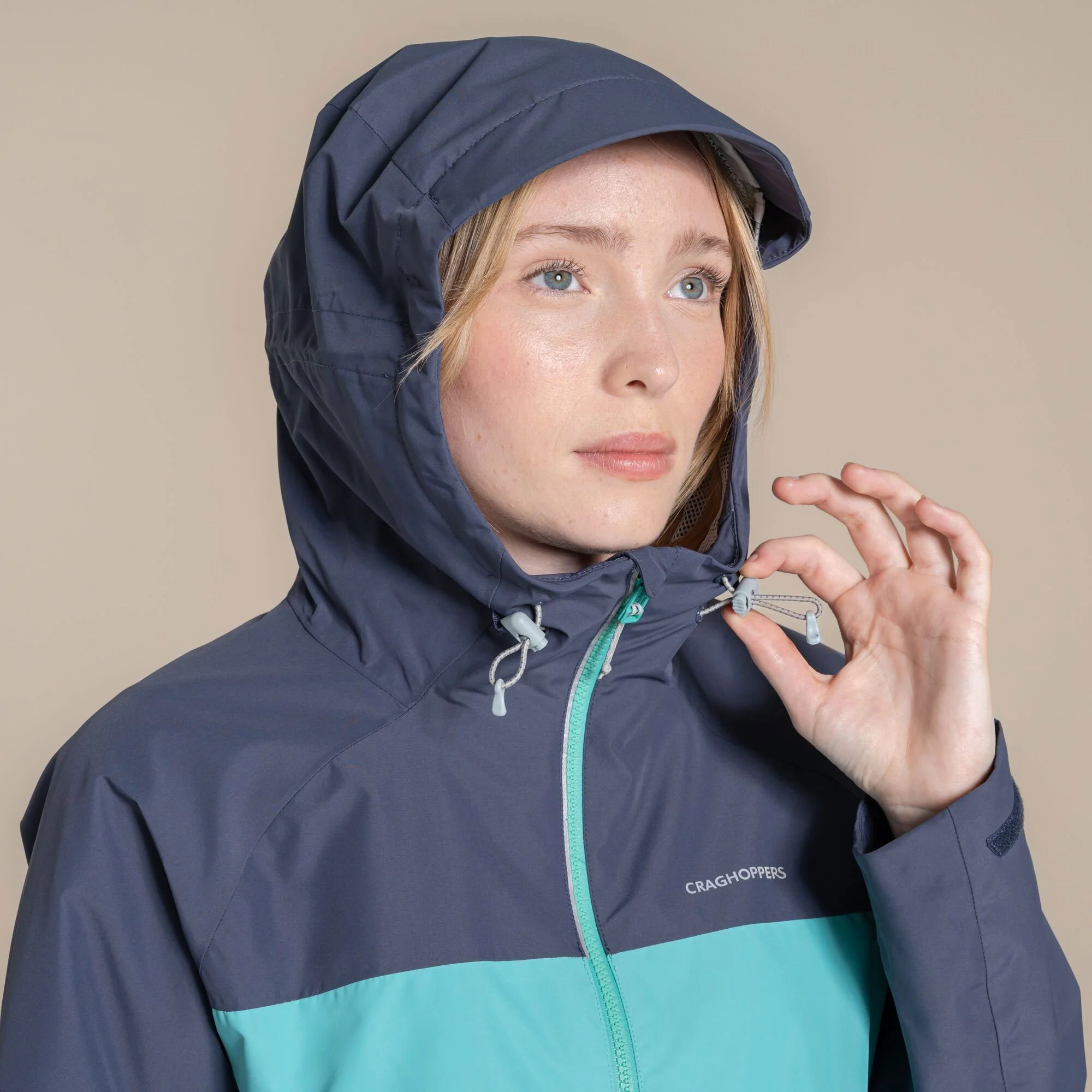 Craghoppers Women's Vanth Waterproof Jacket | Glazed Aqua / Anthracite - Image 6