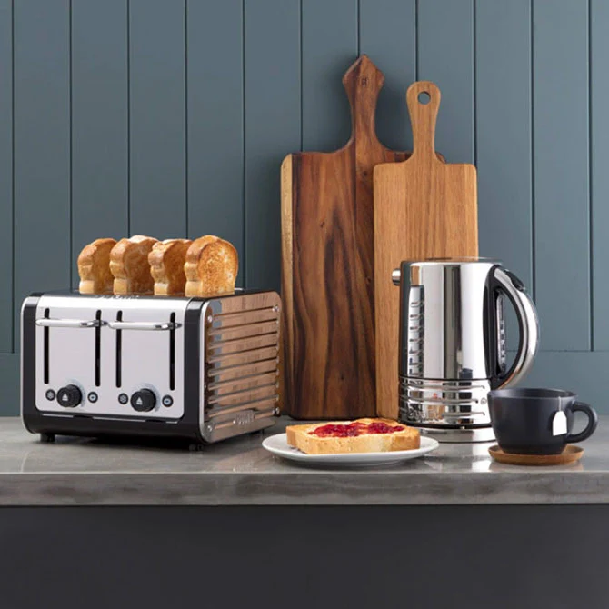 Dualit Architect 4-Slice Toaster in Black & Brushed Steel - Image 3
