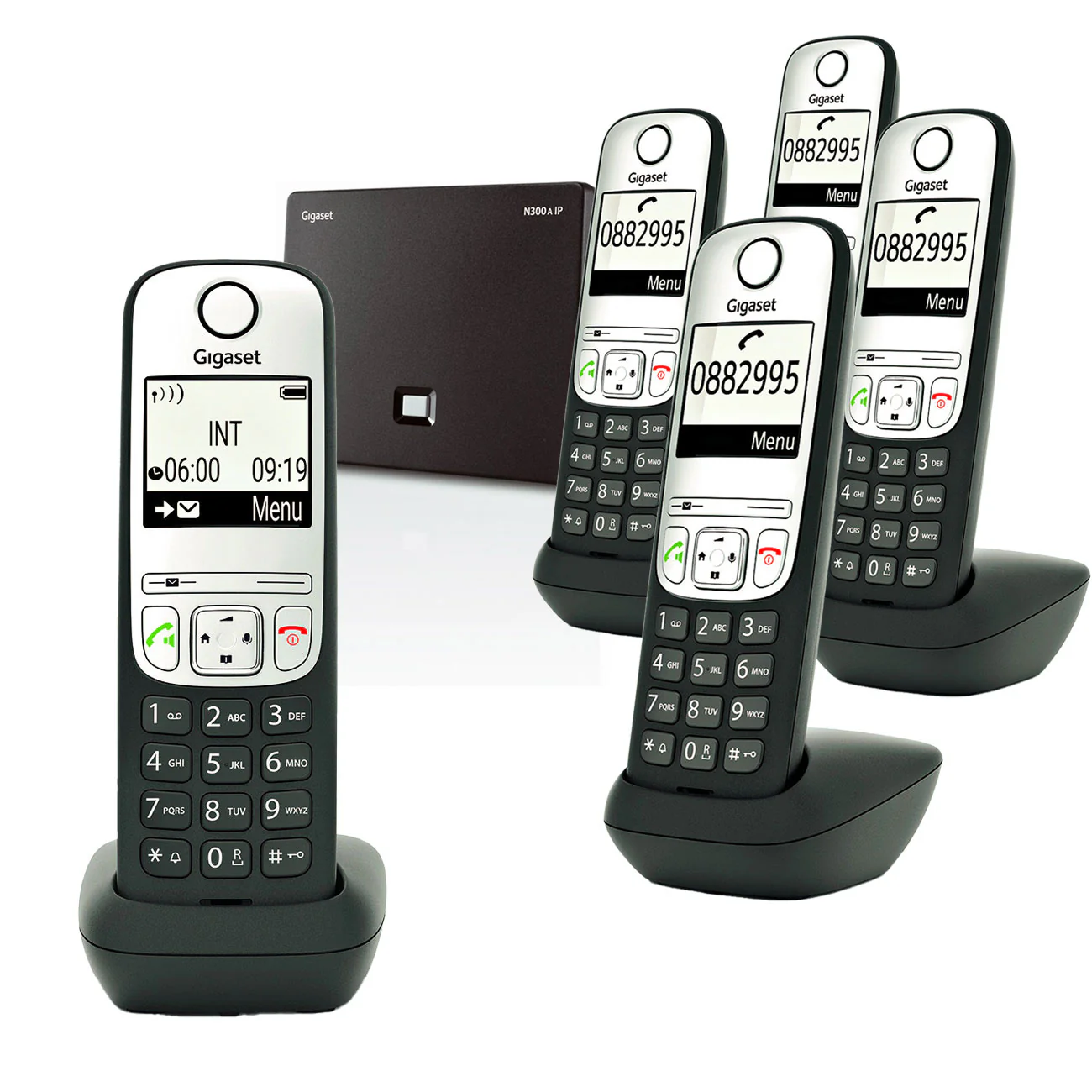 Gigaset A690A VoIP Phone, Five Handsets