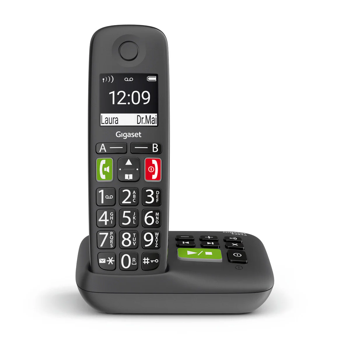 Gigaset E290A Big Button Cordless Phone, Single Handset