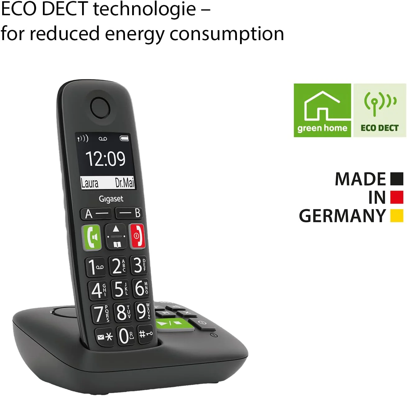 Gigaset E290A Big Button Cordless Phone, Single Handset - Image 8