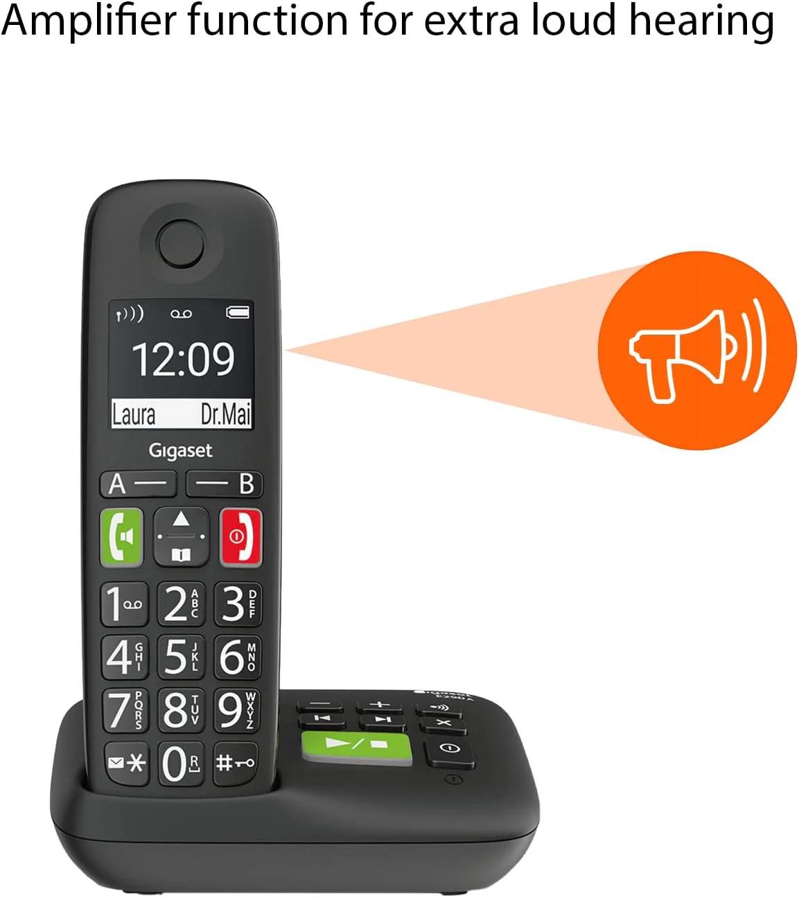 Gigaset E290A Big Button Cordless Phone, Single Handset - Image 3