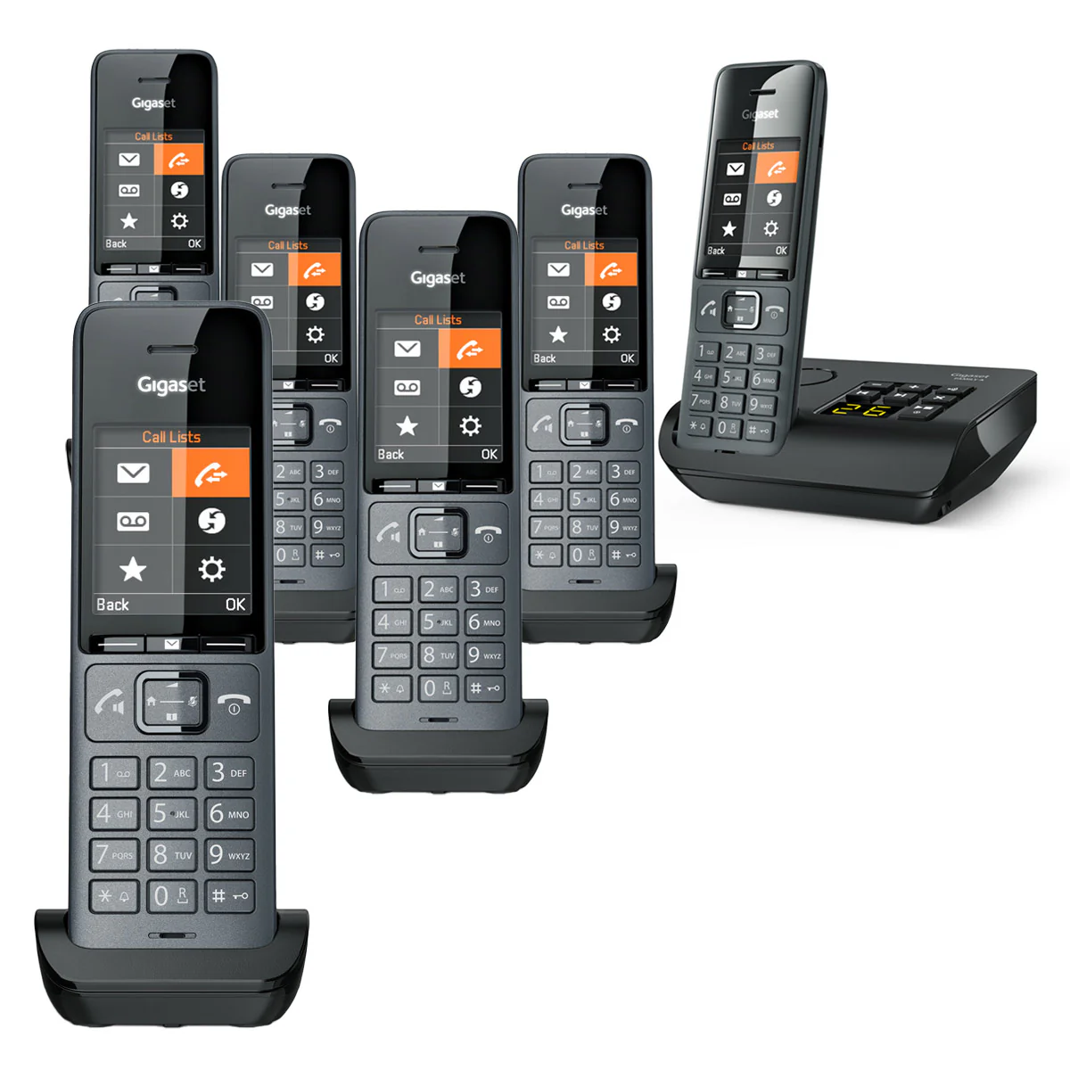Gigaset Family Plus A Cordless Phones, Six Handset with Answer Machine