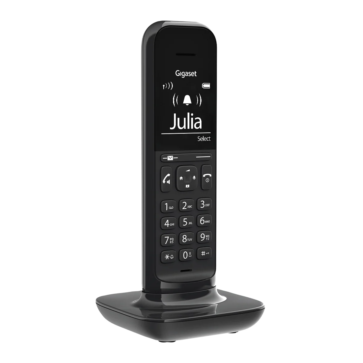 Gigaset Hello Phone Designer Cordless Phone - Black, Single Handset with Answer Machine - Image 2