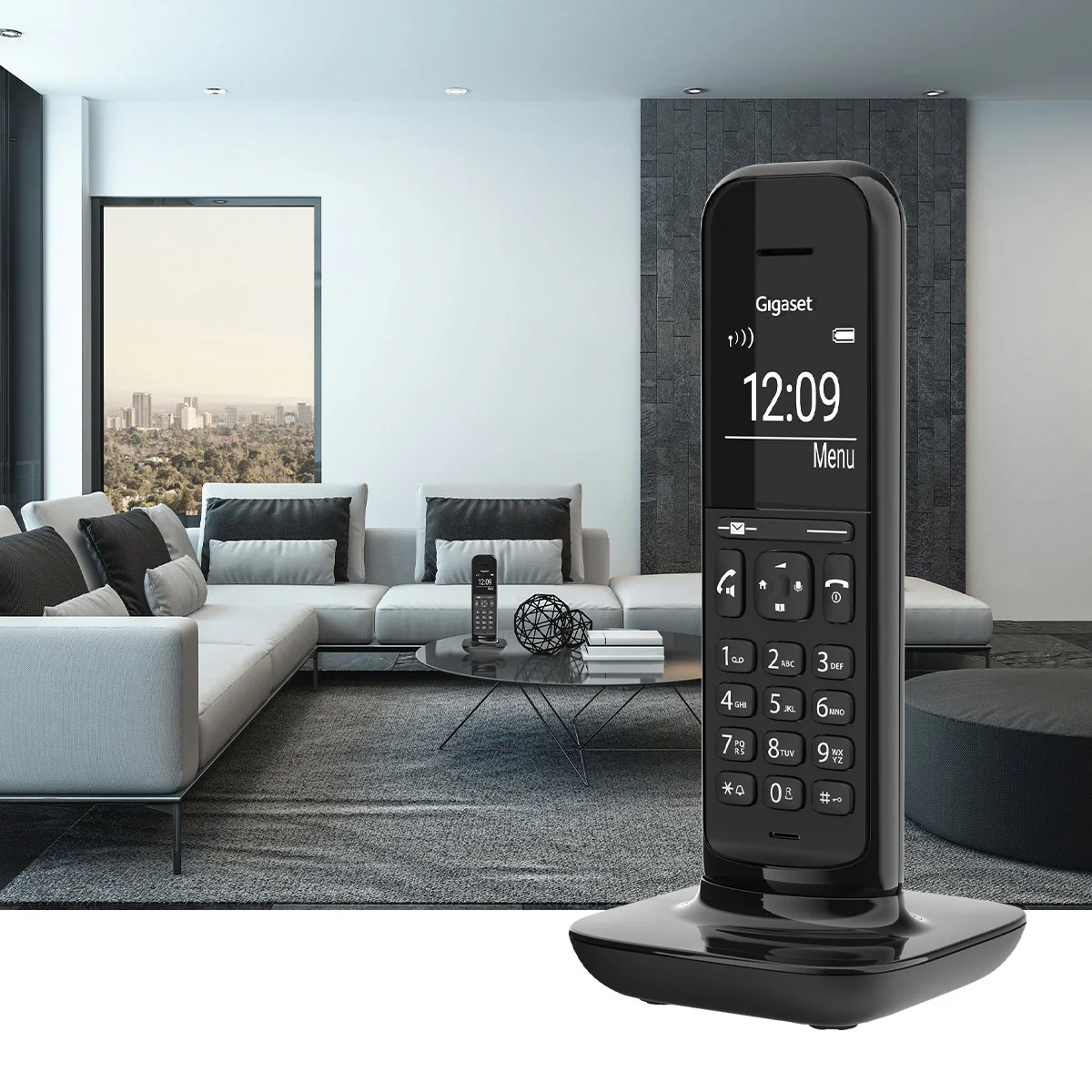 Gigaset Hello Designer Cordless Phone - Black, Trio Handset with Answer Machine - Image 3