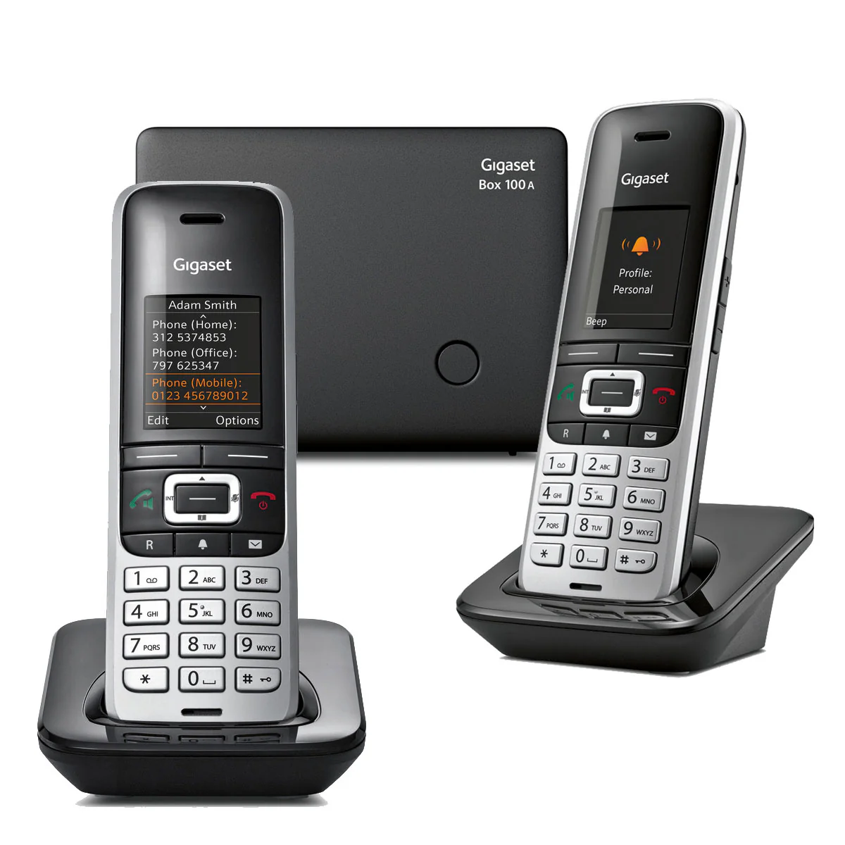Gigaset Premium 100A Cordless Phone, Twin Handset