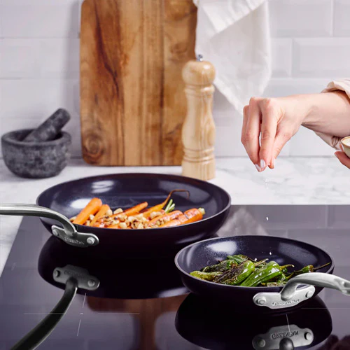 GreenPan Barcelona Pro Frypan 2 Piece Set - 24cm & 28cm with Protector - Image 5