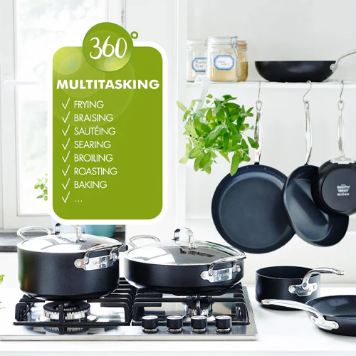 GreenPan Barcelona Pro Frypan 2 Piece Set - 24cm & 28cm with Protector - Image 7