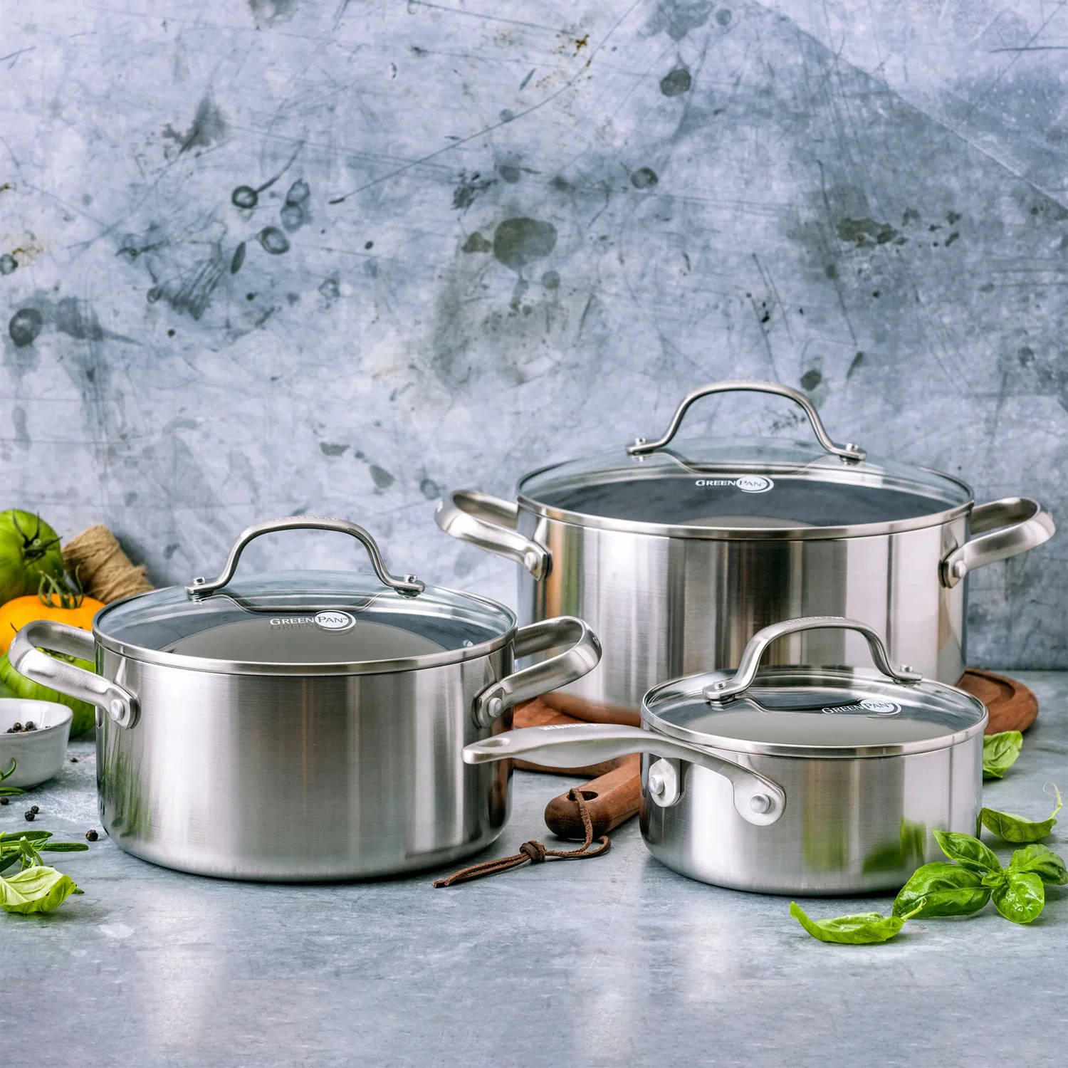 GreenPan Geneva 3 Piece Saucepan Set - Image 2