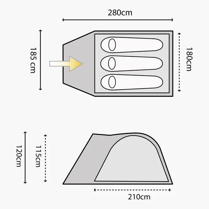 Highlander Juniper 3-Man Dome Tent - Image 7