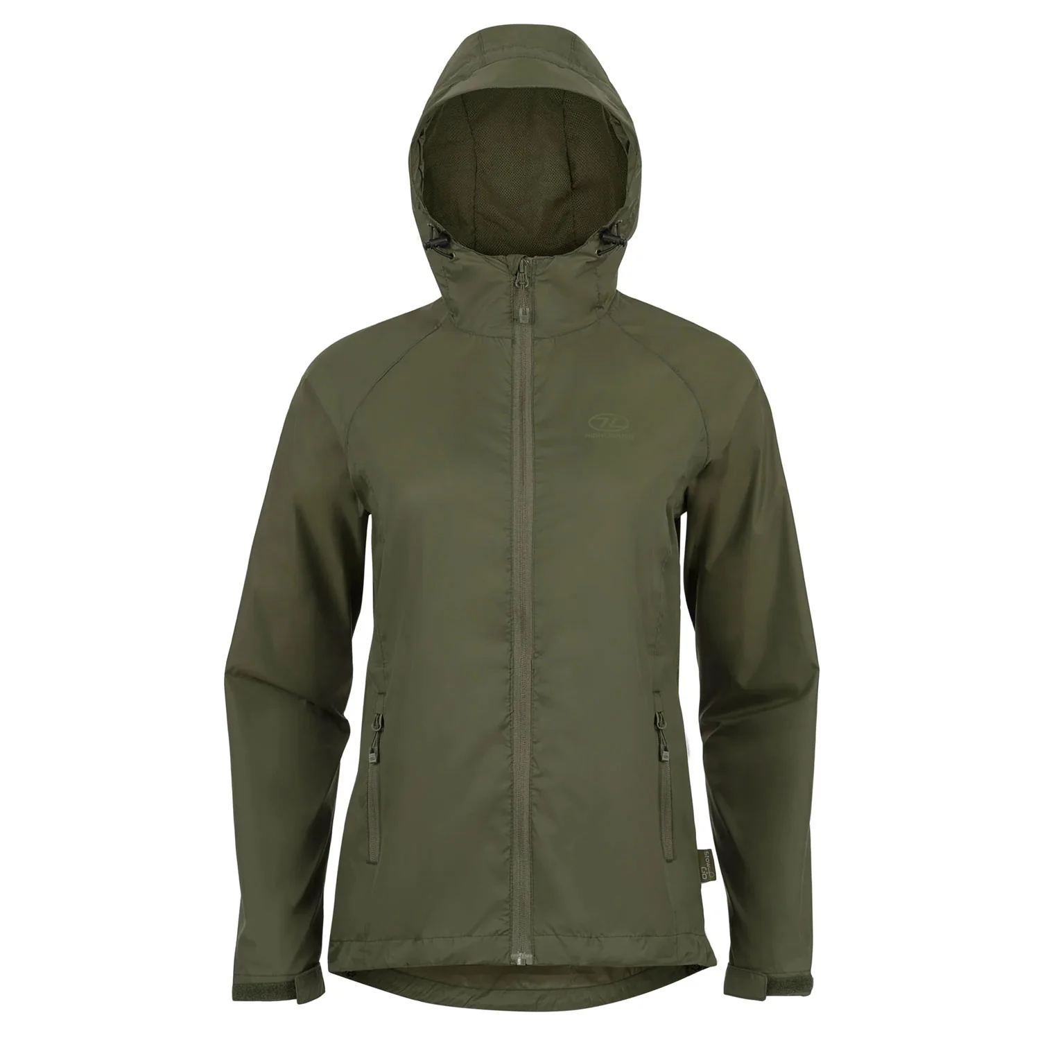 Highlander Women's Stow & Go Pack Away Waterproof Jacket | Olive Green
