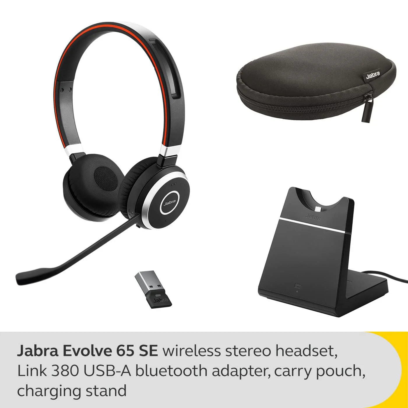 Jabra Evolve 65 SE MS Stereo Corded Headset with Charging Stand - Image 2