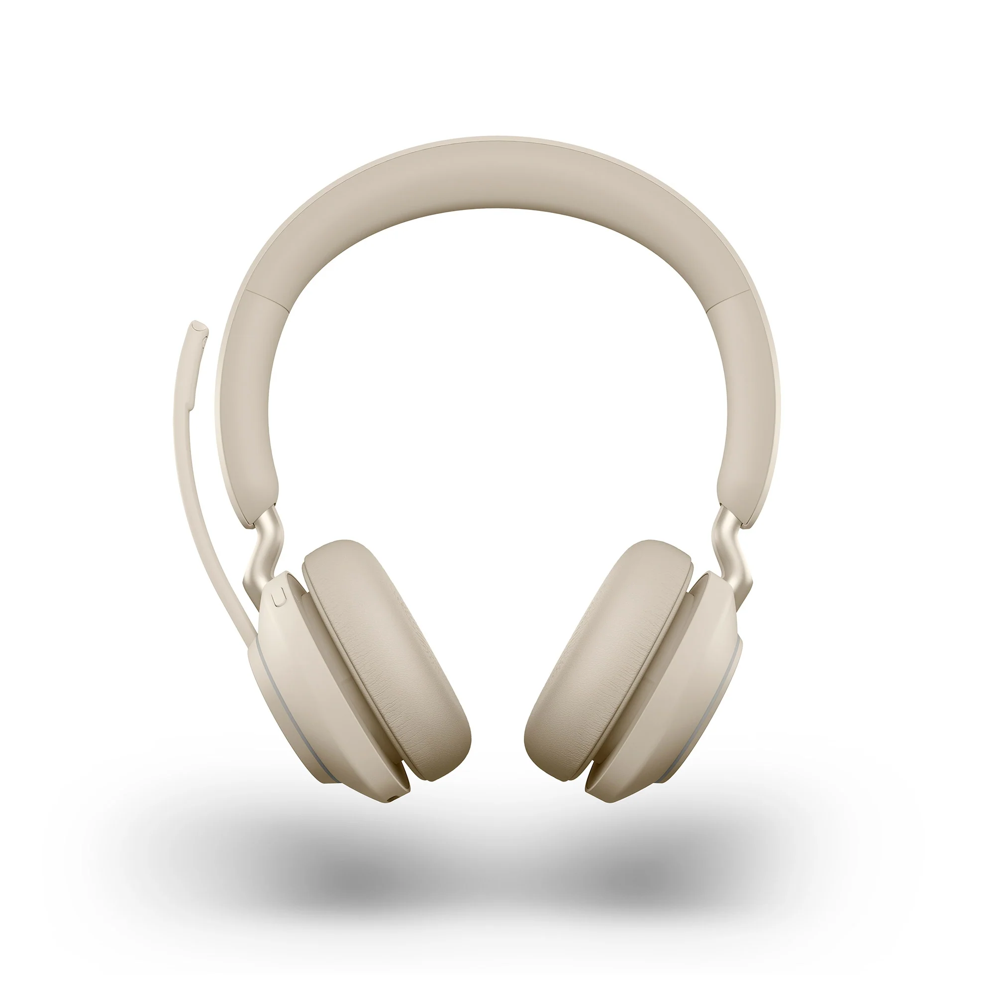 Jabra Evolve2 65 USB-C MS Stereo Wireless Headset in Beige with Desk Stand - Image 3