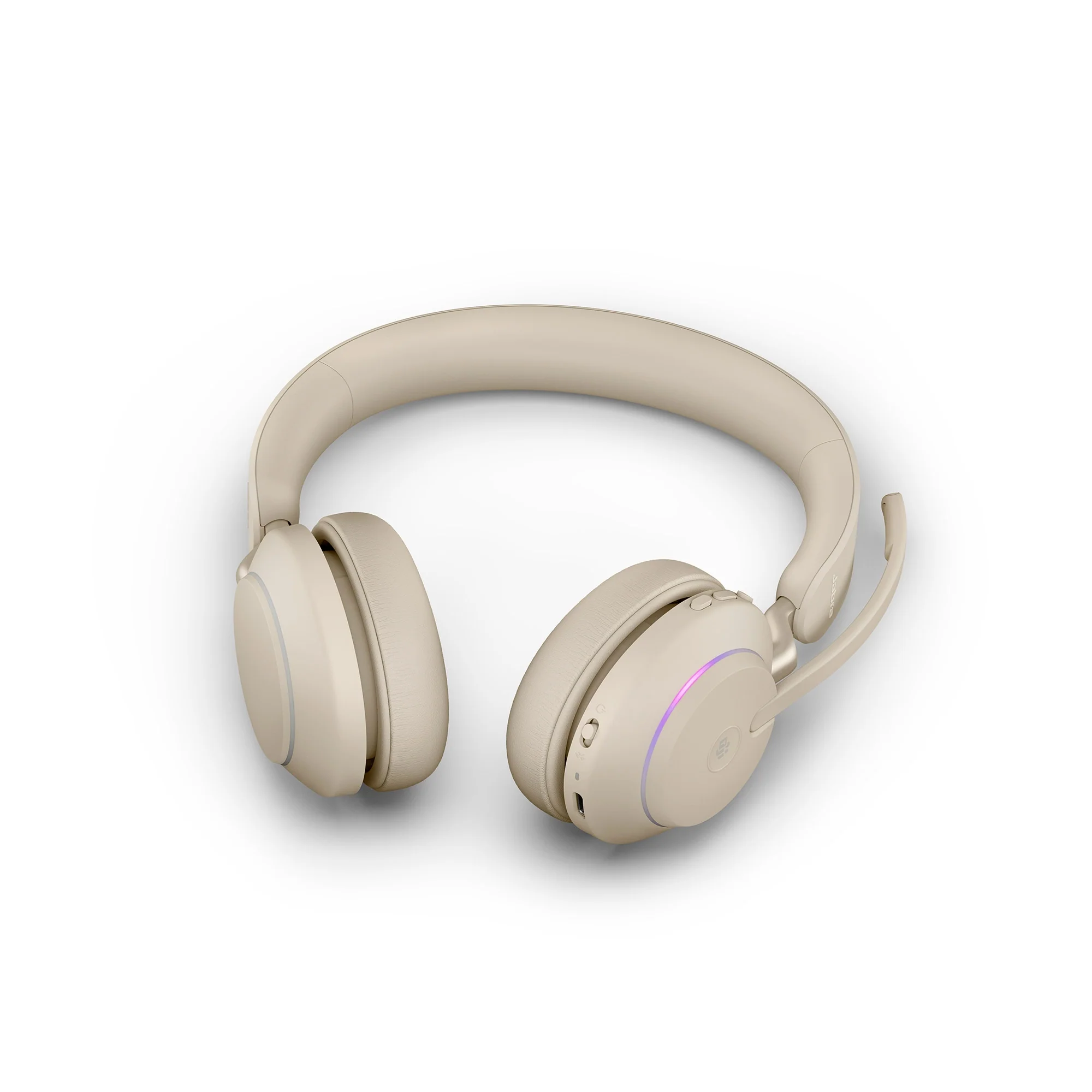 Jabra Evolve2 65 USB-C MS Stereo Wireless Headset in Beige with Jabra Link380 - Image 3