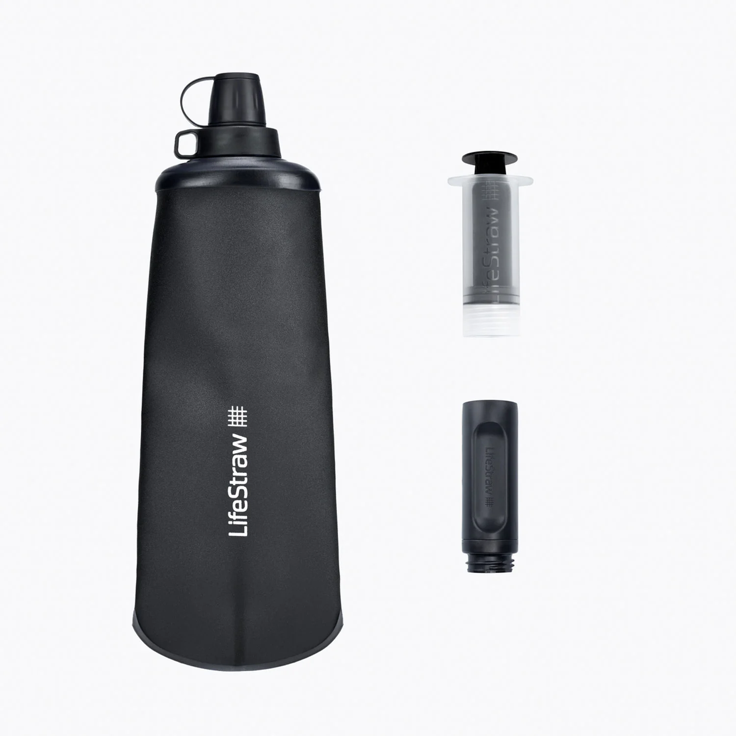 LifeStraw Peak Series Collapsible Squeeze Bottle 1L - Dark Grey - Image 2