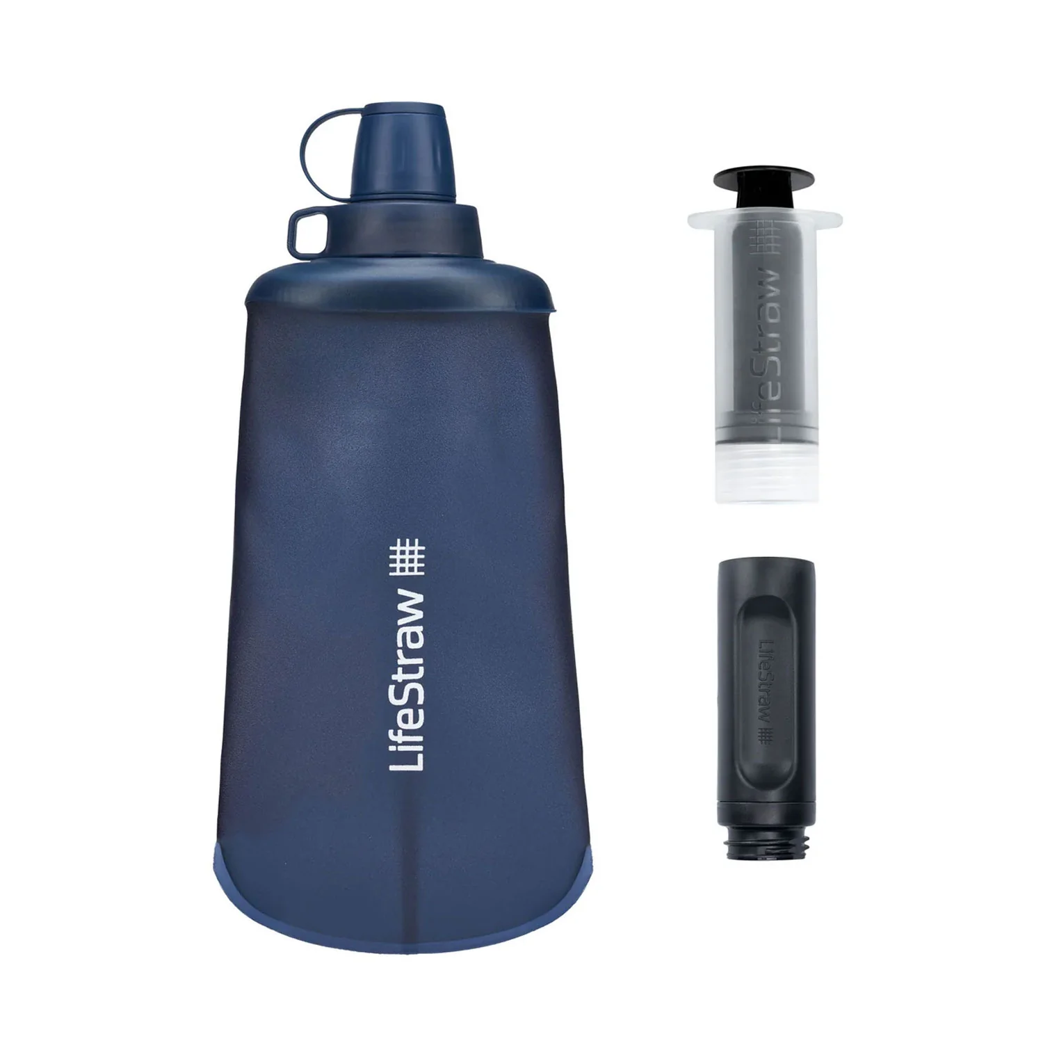 LifeStraw Peak Series Collapsible Squeeze Bottle 650ml - Mountain Blue - Image 4