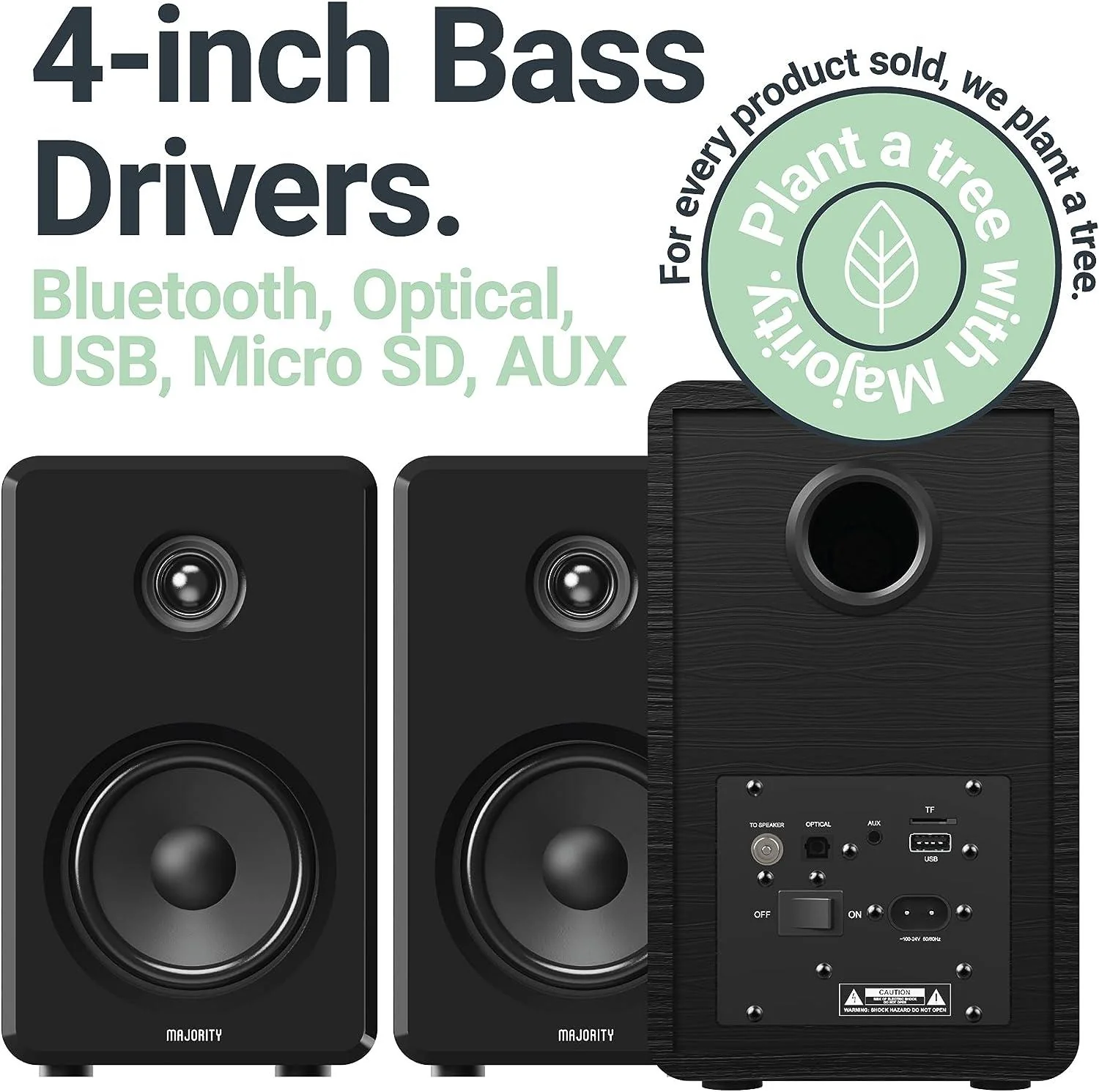 Majority D40 Bookshelf Active Speakers - Image 6