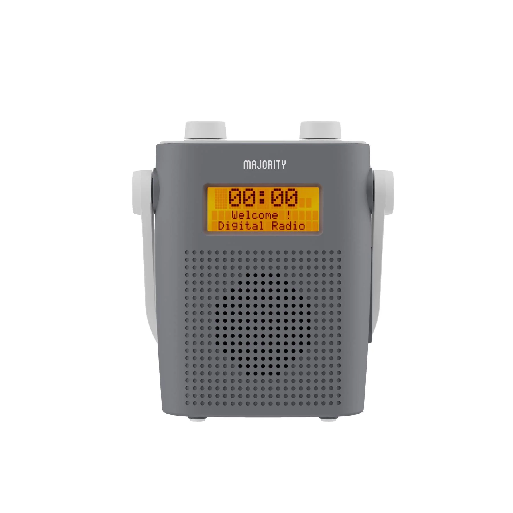 Majority Eversden DAB Water Resistant Portable Shower Radio Bluetooth Mains & Battery Grey - Image 2
