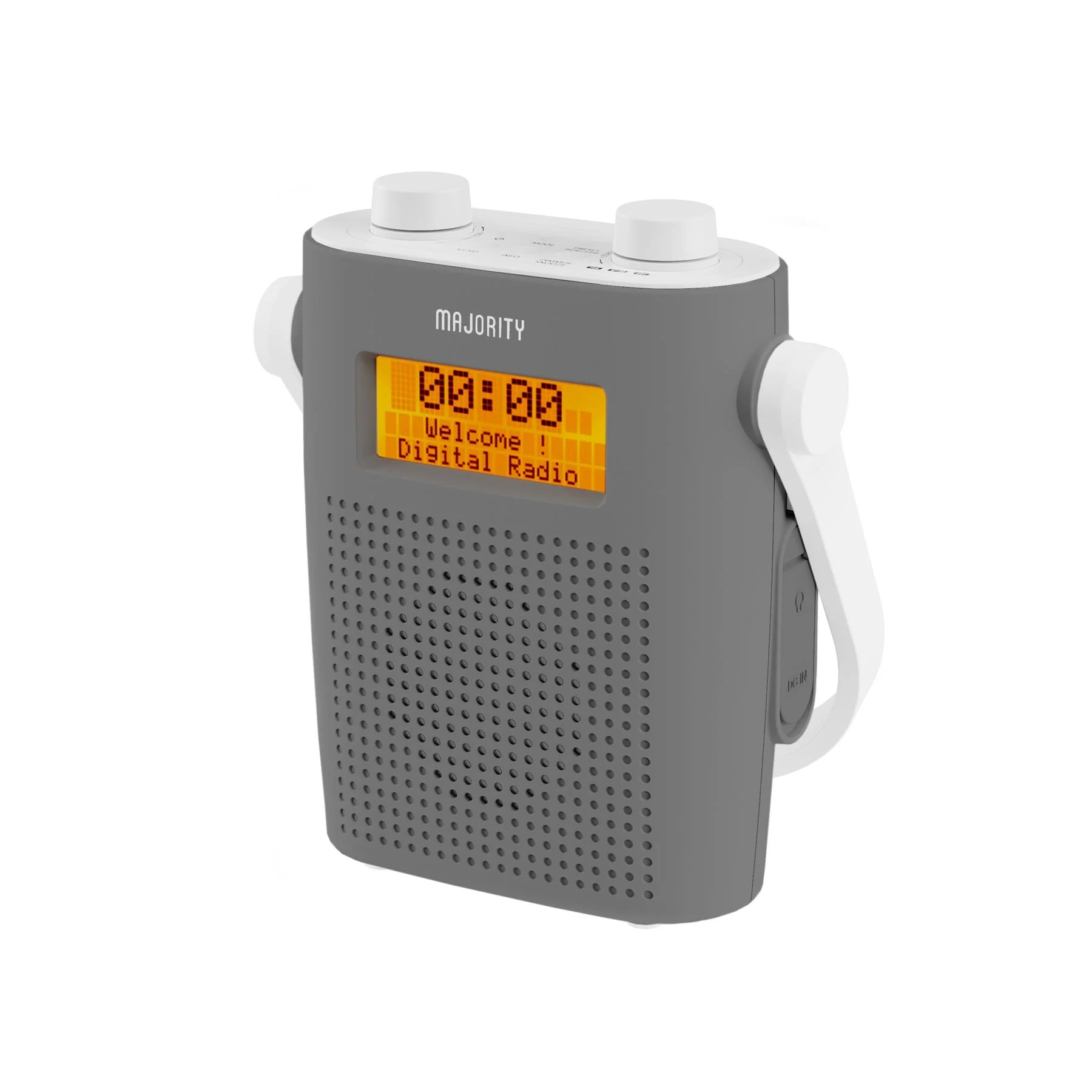 Majority Eversden DAB Water Resistant Portable Shower Radio Bluetooth Mains & Battery Grey - Image 3