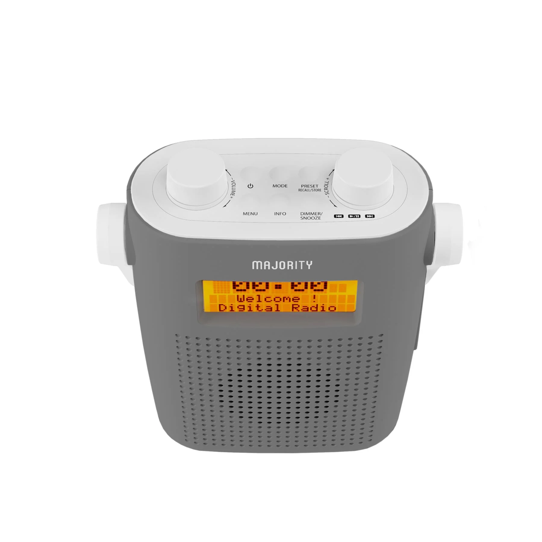 Majority Eversden DAB Water Resistant Portable Shower Radio Bluetooth Mains & Battery Grey - Image 6