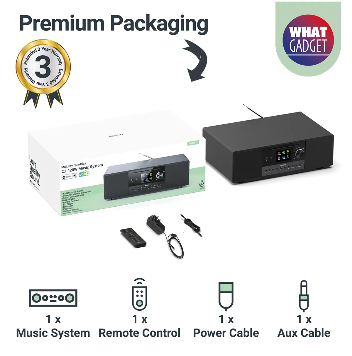 Majority Quadriga DAB+ Radio, Internet Radio, Spotify, Bluetooth, CD Player - Image 5