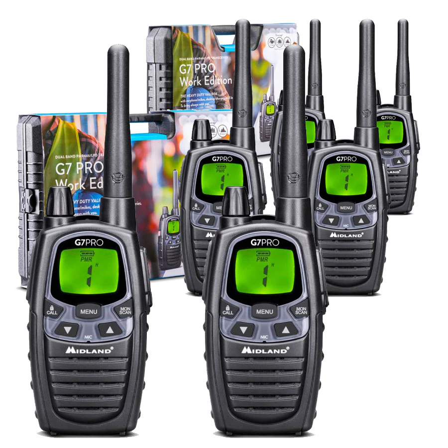 Midland G7 Pro Work Edition Six Pack Two Way Radios