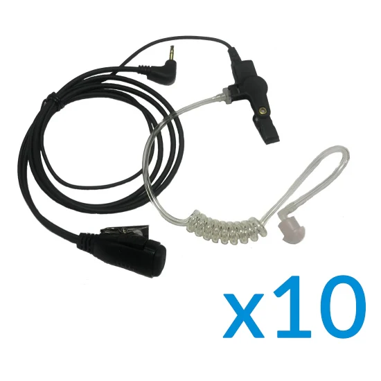 Motorola Earpiece Ten Pack with PTT & Mic for TLKR Series