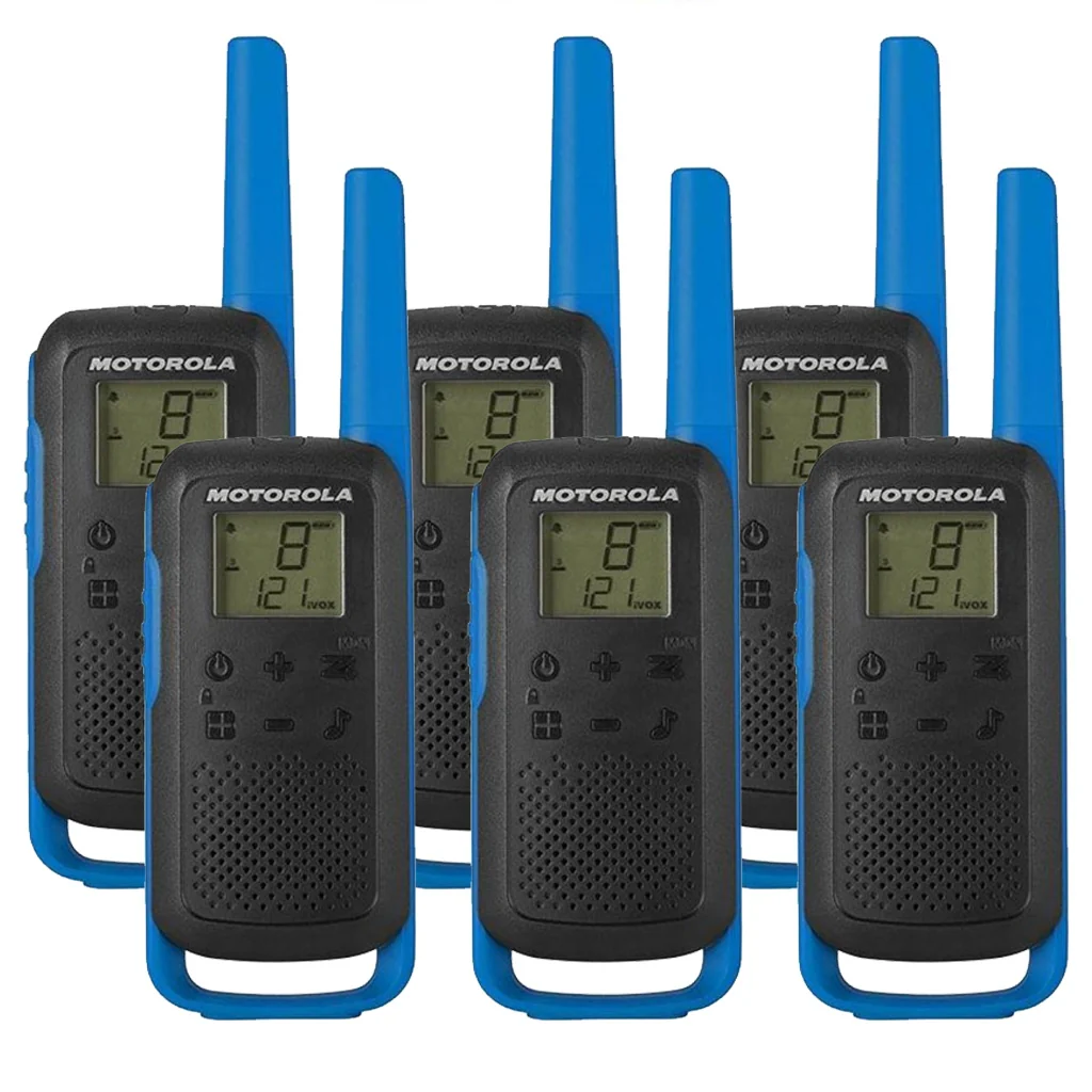 Motorola TALKABOUT T62 Six Pack Walkie Talkies in Blue