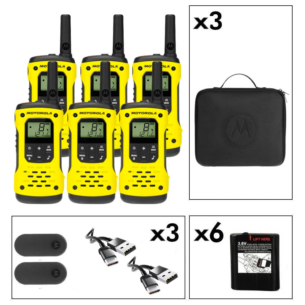 Motorola TLKR T92 Six Pack License-Free Walkie Talkies