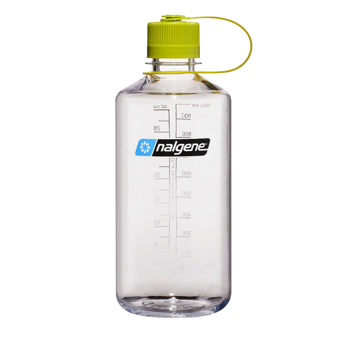 Nalgene Narrow Mouth 1L Tritan Sustain Water Bottle - Clear (Green Cap)