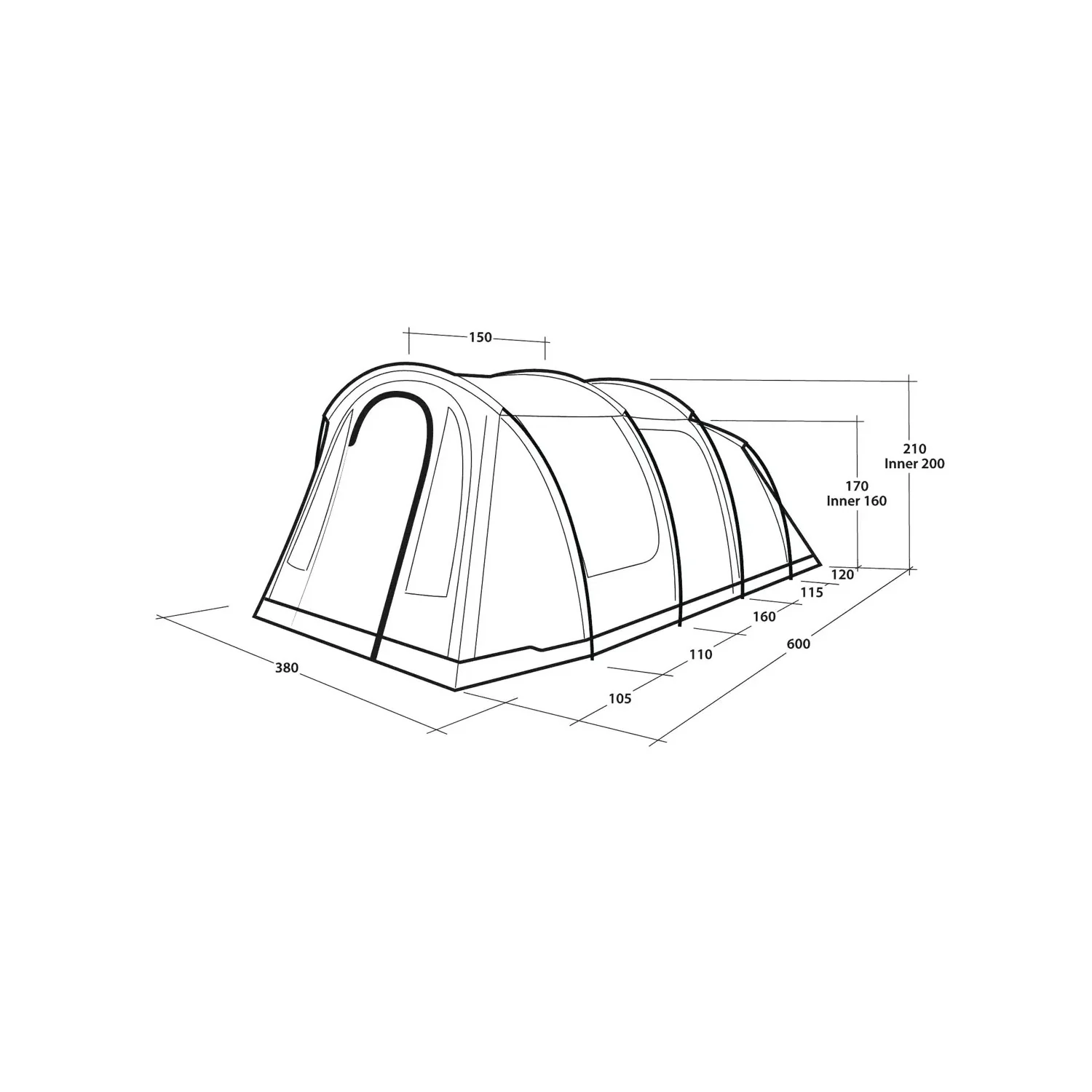 Outwell Rockwell 6 6-Person Tent - Image 5
