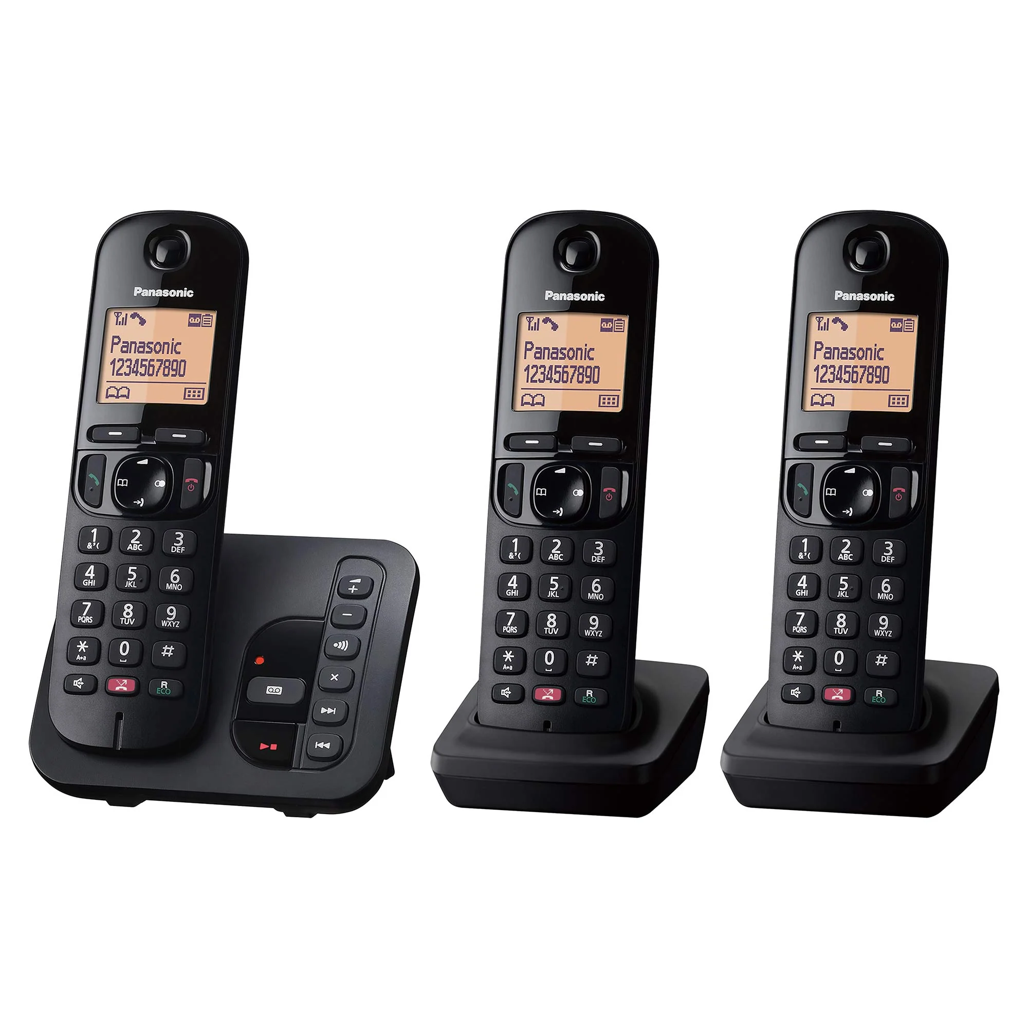 Panasonic KX-TGC263EB Cordless Phone, Three Handsets with Answering Machine - Image 2