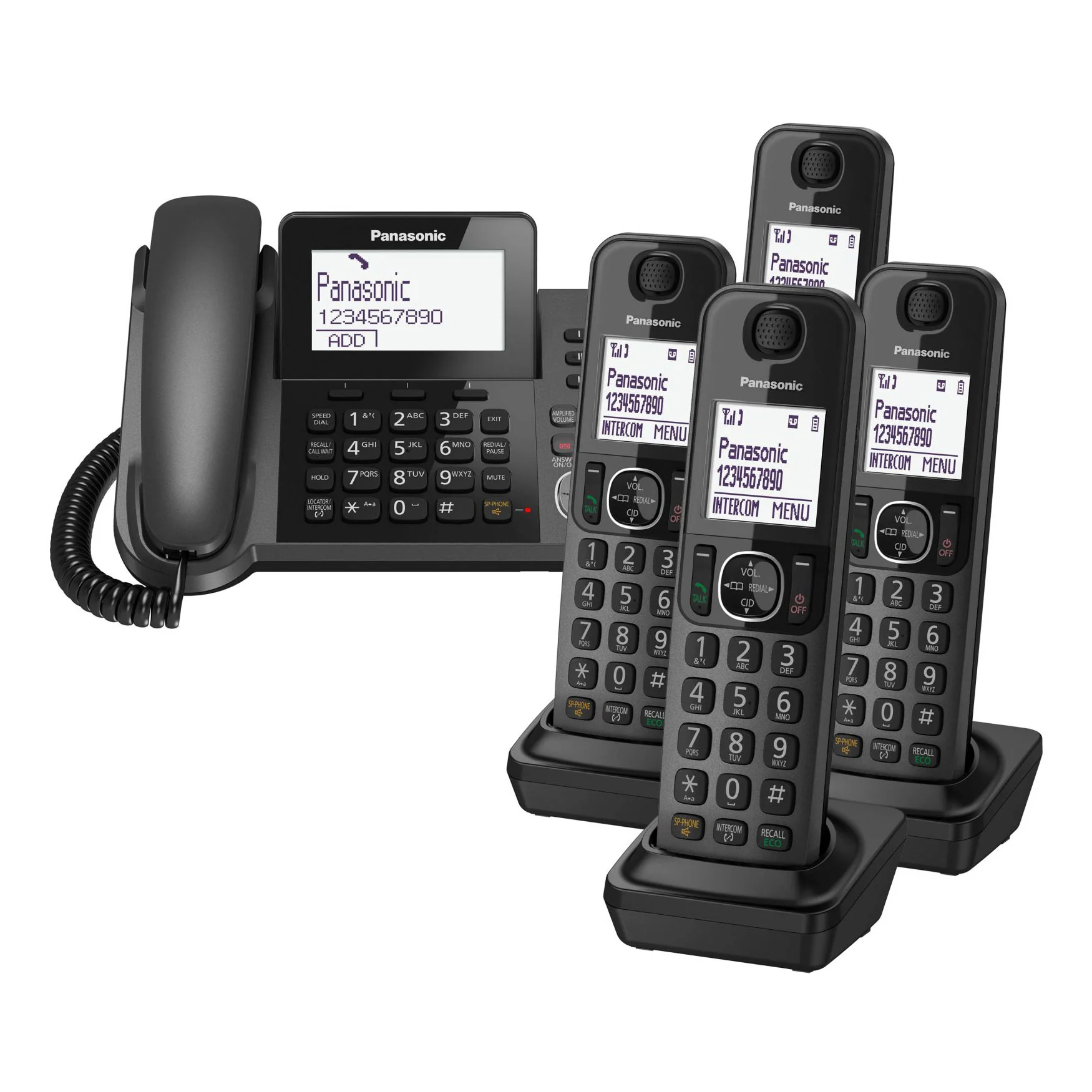 Panasonic KX-TGF325 Corded Phone & 4 Cordless Handsets