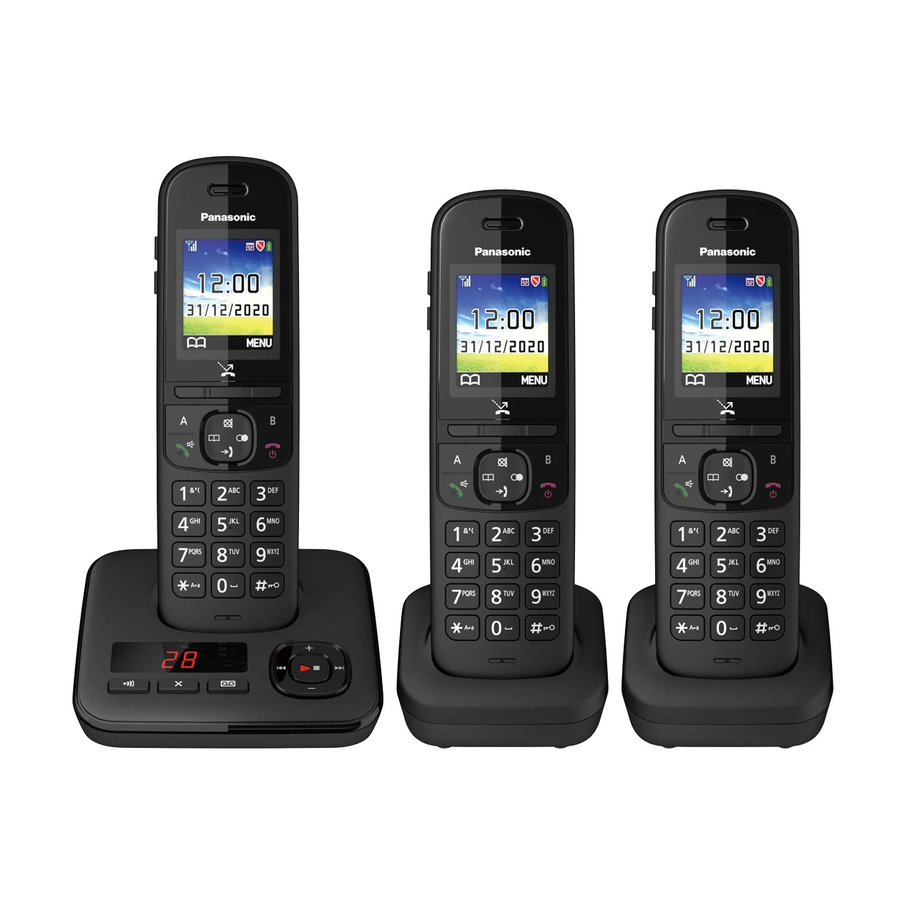 Panasonic KX-TGH723EB Digital Cordless Telephone with Automated Call Block, Enhanced Volume and Answering Machine - Image 3