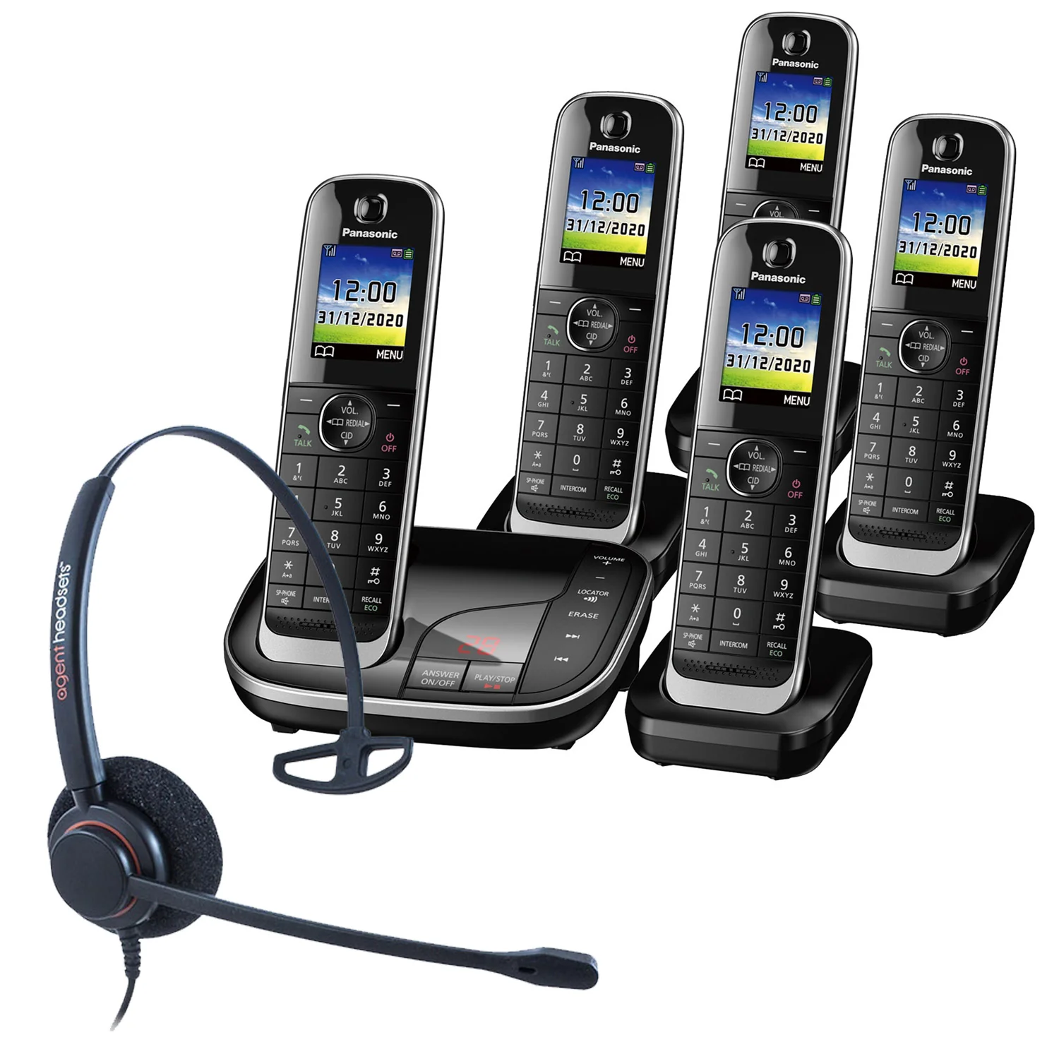 Panasonic KX-TGJ325EB Quint Cordless Phones with Corded Headset