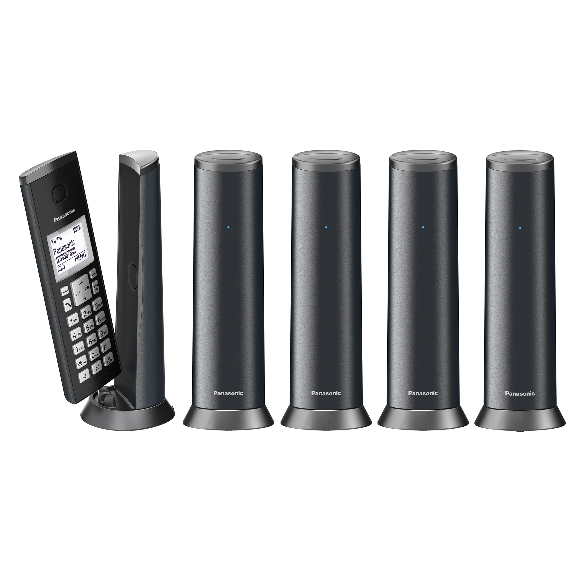 Panasonic KX-TGK225EM Designer Cordless Phone, Five Handset with Answer Machine - Image 2