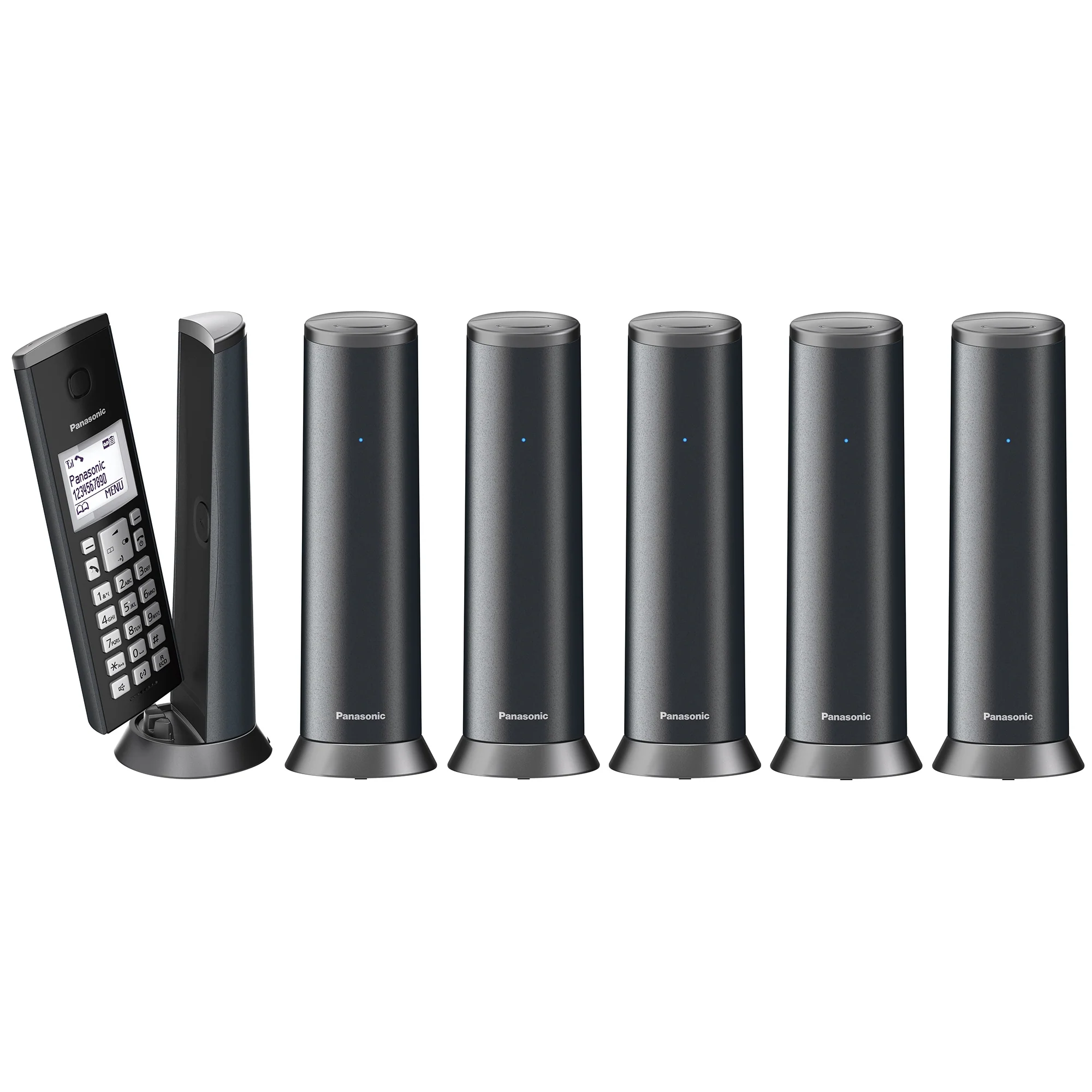 Panasonic KX-TGK226EM Designer Cordless Phone, Six Handset with Answer Machine - Image 2